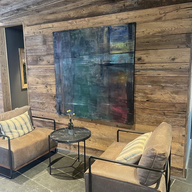 Completed interior built with architectural wood products