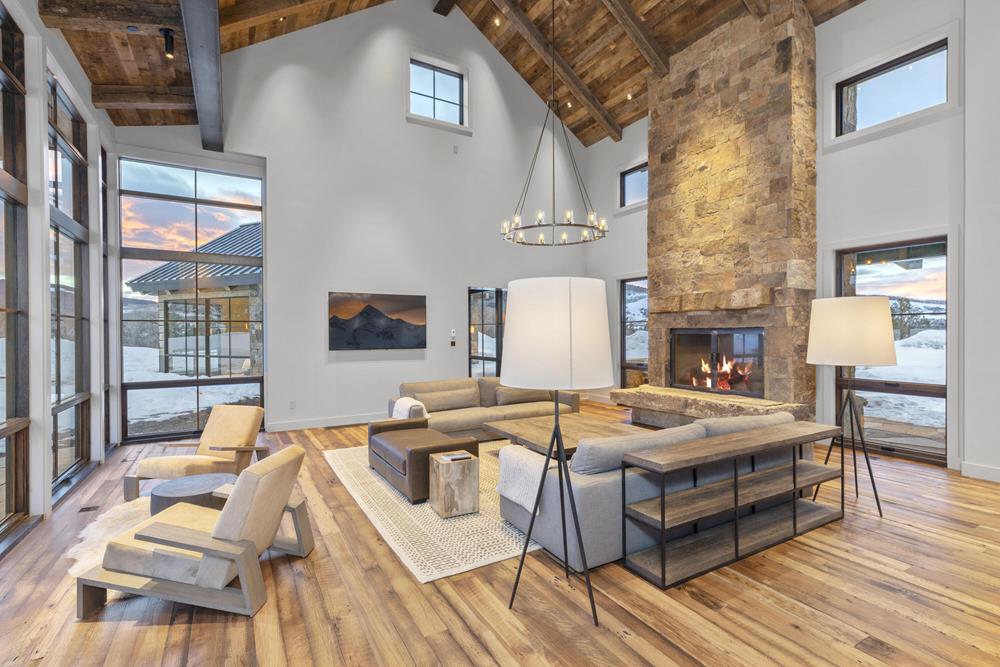 Completed interior built with architectural wood products