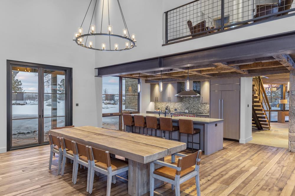 Completed interior built with architectural wood products