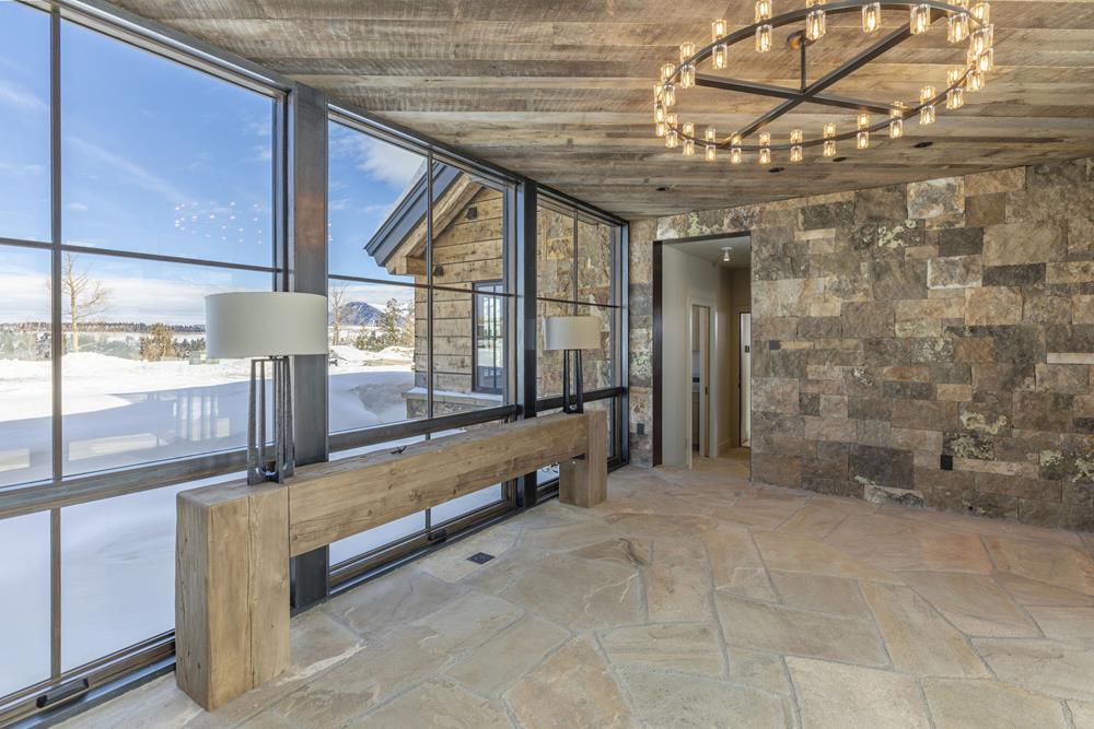 Completed interior built with architectural wood products