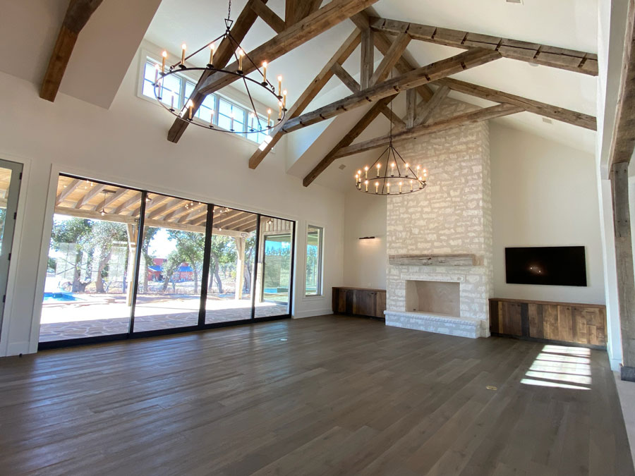 Private residence built with reclaimed wood
