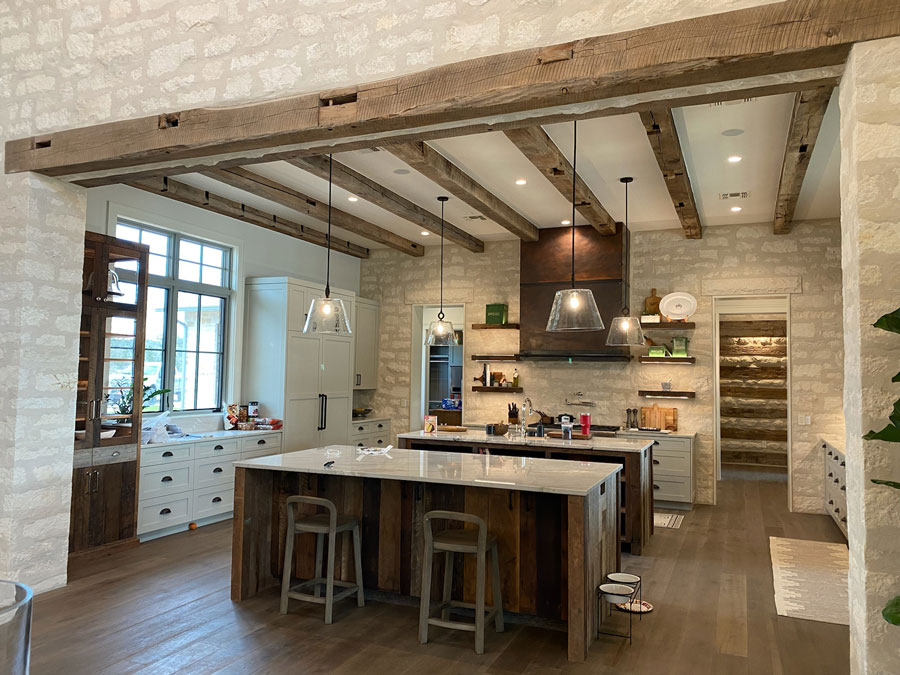 Private residence built with reclaimed wood