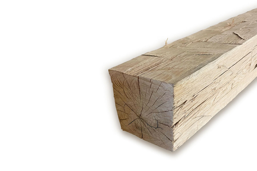 Hand-Hewn White Oak Mantel, Fresh Brown