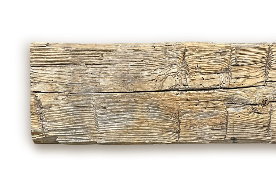 Reclaimed Hand-Hewn Mantel, Single Pocket