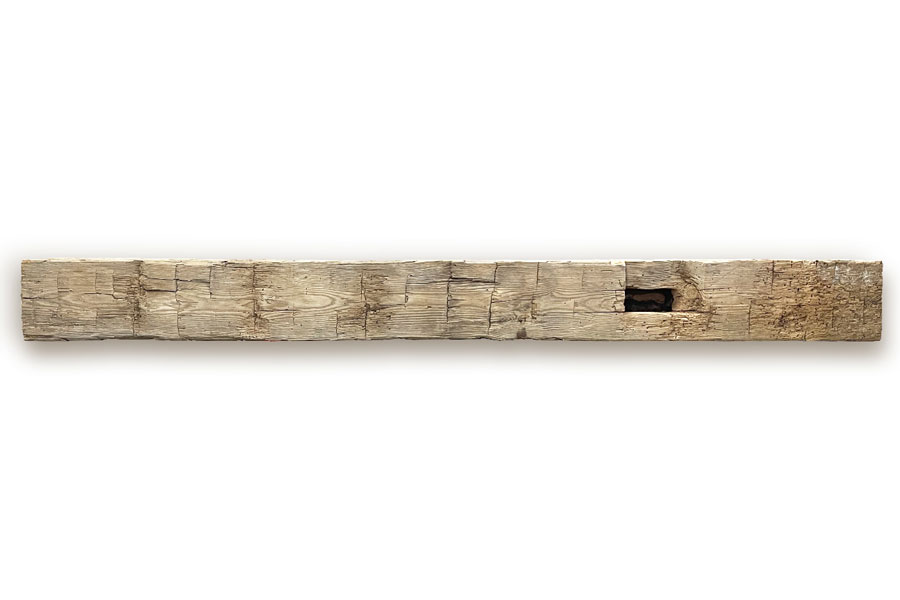 Reclaimed Hand-Hewn Mantel, Single Pocket