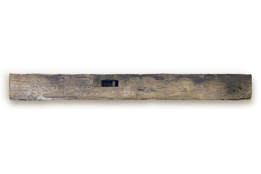Reclaimed Hand-Hewn Mantel, With Pockets